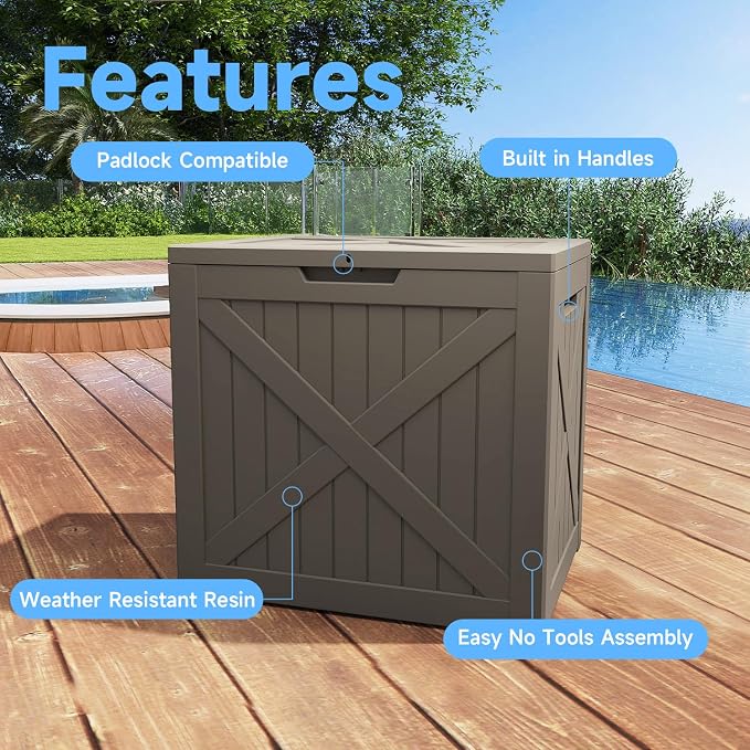 40 Gal Waterproof Outdoor Storage Box Weatherproof Deck Box | Lockable storage - Image 5