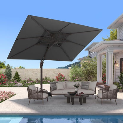 10 X 13 FT Cantilever Patio Outdoor Umbrella, Heavy Duty Aluminum Frame - Image 2