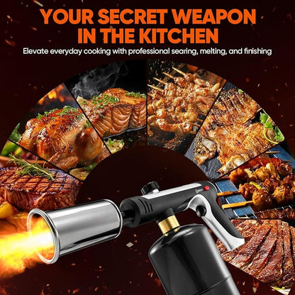 Propane Torch - 3272°F High Heat Torch Gun with Adjustable Flame & Safety Lock, for BBQ Grilling, Charcoal Ignition, Cooking and DIY Projects 1-Pack