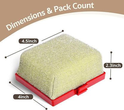 GASPRO Replaceable Cleaning Head for Steam Grill Brush, Bristle Free BBQ Grill Cleaning Pads with Heat-Activated Sponge, Safe for Most Grates, Replace & Reuse, Red