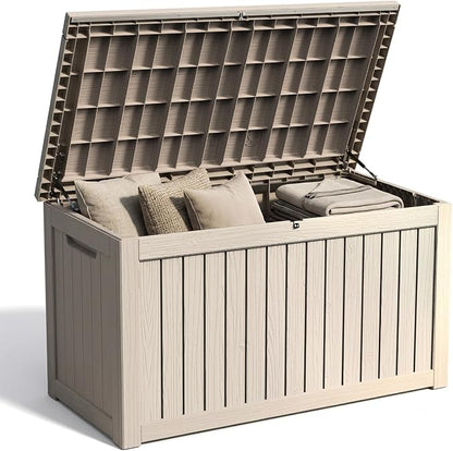 Outdoor Storage Box, 270 Gallon Waterproof Deck Box, Super-Sized Gas-Spring by GraceYourYard