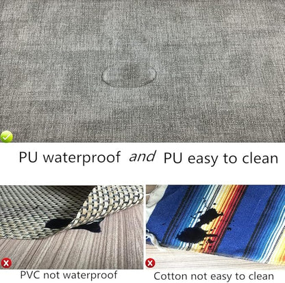 WAZAIGUR Washable Wipeable Waterproof Heat Resistant Faux Leather Placemats Set of 6,PU Palce Mats for Indoor and Outdoor,Easy to Clean Table Mats,Gray-White