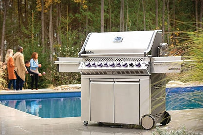 Napoleon PRO665RSIBPSS-3 Prestige PRO 665 RSIB Propane Gas Grill, sq.in. + Infrared Side and Rear Burners, Stainless Steel