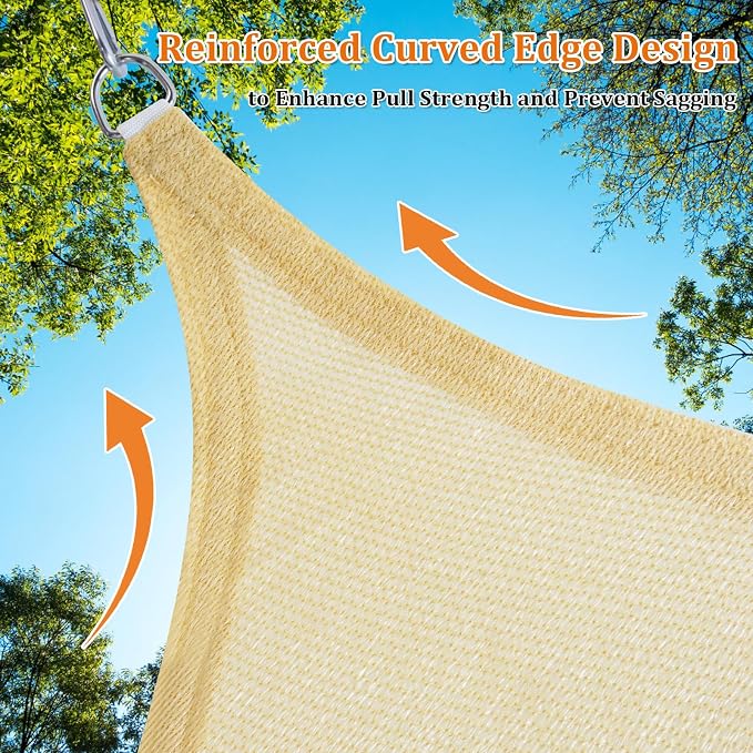 Shade&Beyond Custom Sun Shade Sail 9'x10'x13.5' Triangle Sun Sail Shades Patio - Image 5