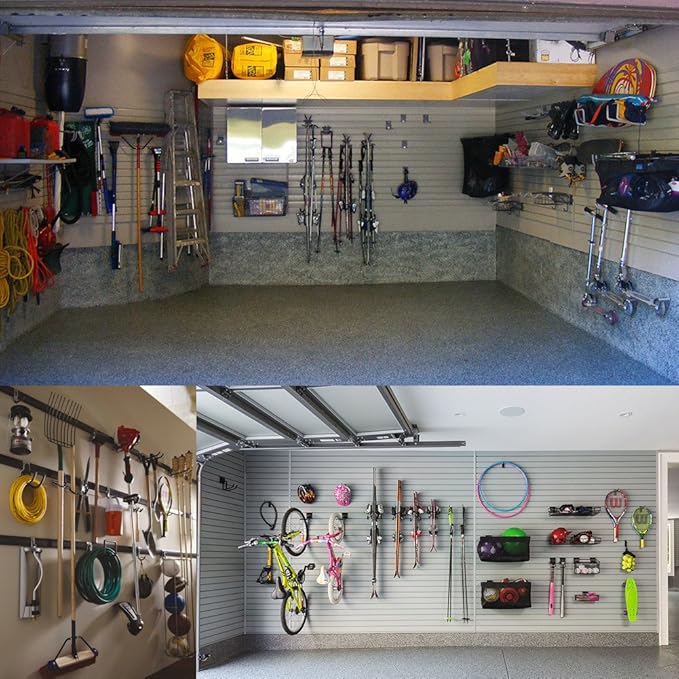 Heavy Duty Utility Garage Storage Hooks, Ladder Storage Hook Wall Mount J Organizer Hangers for Hoses, Garden Tools, Cords, Cables, Toy Bag