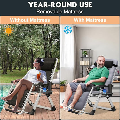 MOPHOTO Zero Gravity Chair, Outdoor Padded Lounge Chair - Image 6