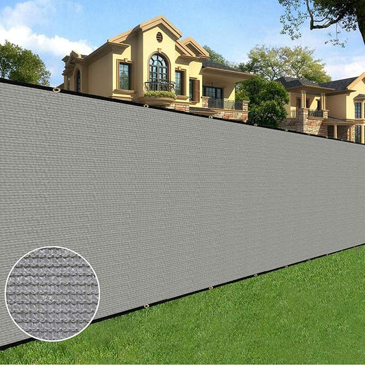 Sunnyglade 6 feet x 50 feet Privacy Screen Fence Heavy Duty Fencing Mesh Shade Net Cover for Wall Garden Yard Backyard (Grey, 6 ft X 50 ft)