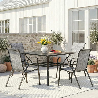 TLSUNNY Patio Chair, Outdoor Stackable Textilene Chairs Set of 4, - Image 9