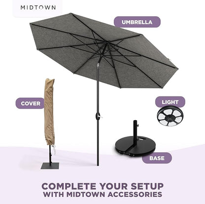 Midtown Umbrellas 10-Year-No-Fade - 8 Ft - UV Proof Greige Polyester Fabric - - Image 8