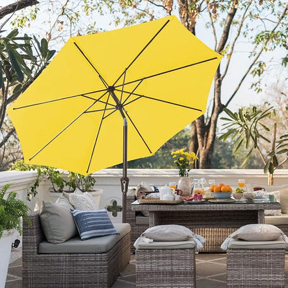 JEAREY 9FT Outdoor Patio Umbrella, Market Umbrella, Tilt & Crank UV Protection - Image 4