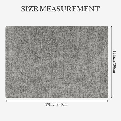 Faux Leather Heat Resistant Placemats Set of 6 – Waterproof Oilproof Wipeable Dining PU Place Mat Easy Clean Table Mats for Kitchen/Dining/Party/Holiday, Light Grey