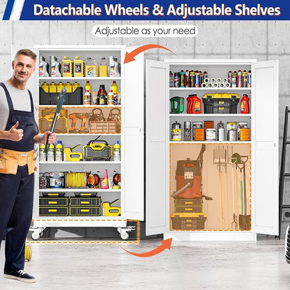 GAIOUS 73.6” Tall Metal Garage Storage Cabinet - Image 3