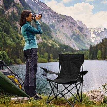 2 Pack Lightweight Folding Camping Chairs, Outdoor Lawn Beach Chair - Image 2