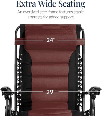 Best Choice Products Oversized Padded Zero Gravity Chair, Folding Outdoor Patio - Image 4