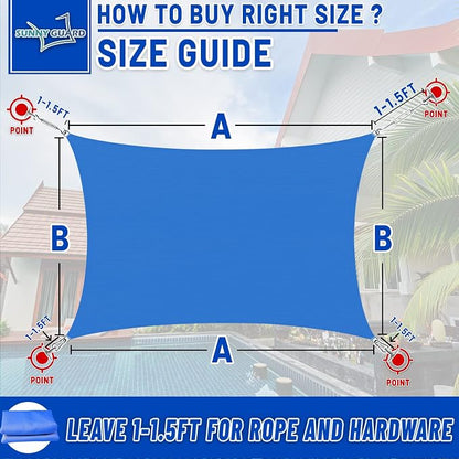 SUNNY GUARD 12' x 12' x 12' Triangle Shade Sail 95% UV Block Outdoor Canopy | - Image 2