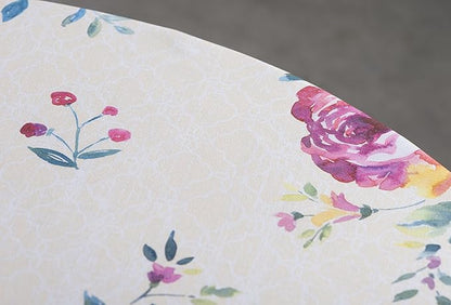 Maison d' Hermine Table Cloth Round Table 100% Cotton 69 Inches Tablecloth Reusable Decorative Everyday Use for Dining Room, Farmhouse, Home, Party, Festive & Wedding Spring Summer - Rose Garden