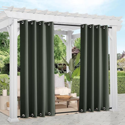NICETOWN Outdoor Curtains 2 Panels Bottom Weighted by NICETOWN