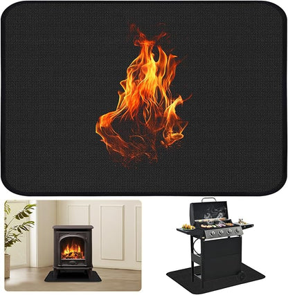 60×42 Inch Under Grill Mats for Outdoor Grill, Hearth Rugs for Fireplaces Fire Resistant, Gas and BBQ Grill Oil-Proof Water-Proof Protector for Decks, Patios and Indoor Grill