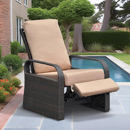Outdoor Recliner, Aluminum Frame Patio Chaise Lounge Chairs - Image 3