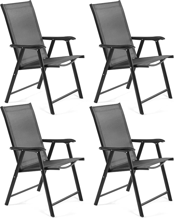 Yaheetech Patio Chairs Set of 4 Outdoor Foldable Dining Chairs, Comfortable by Unknown