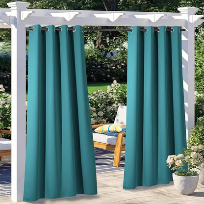 NICETOWN 2 Panels Outdoor Patio Curtains Waterproof 84 inches Long, Rustproof by NICETOWN