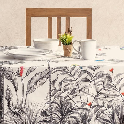 Maison d' Hermine Table Cloth Rectangle Table 100% Cotton 70 x 120 Inches Fall Tablecloth Reusable Everyday Use for Thanksgiving Christmas Decorations Dining Farmhouse Party (Amazonia)
