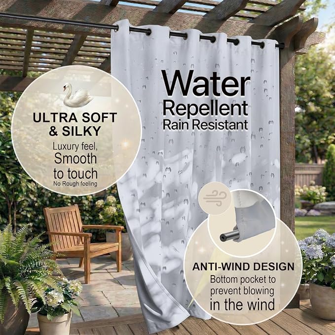 Outdoor Indoor Curtains W52 x L108 - Image 4
