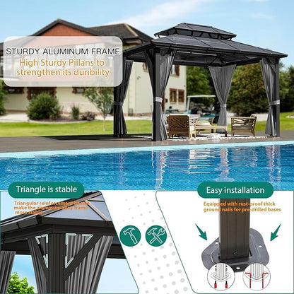 GAOMON 10'x12' Hardtop Gazebo - Image 5