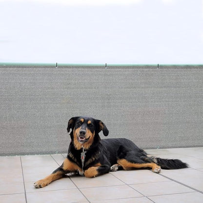 SUNNY GUARD 3'x16' Brown Grey Balcony Deck Privacy Screen Fence, Apartments Railing, Heavy Duty Wind Block Screen for Outdoor,Backyard,Patio,Porch Privacy（We Make Custom Sizes）