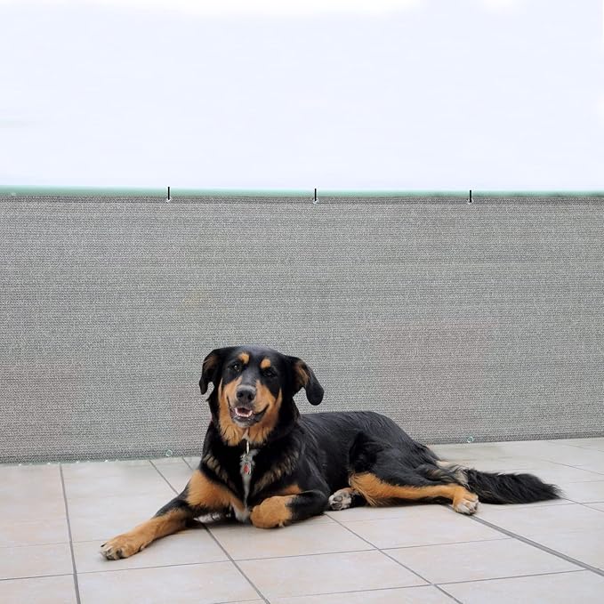 SUNNY GUARD 2.5/2.6/3/3.3/4/5/6/8 Balcony Privacy Screen Fence, Apartments Railing, Heavy Duty Wind Block Screen for Outdoor,Porch,Patio,Deck Privacy,3'x10' Brown-Grey（We Make Custom Sizes）
