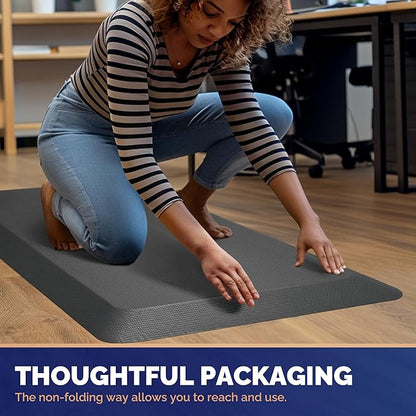 FEATOL Anti Fatigue Mat for Standing, 9/10 Extra Thick Ergonomic Standing Desk Mat, Comfort & Durable Memory Foam Standing Mat at Home,Office All Day (20" x 59", Grey, 1PC)