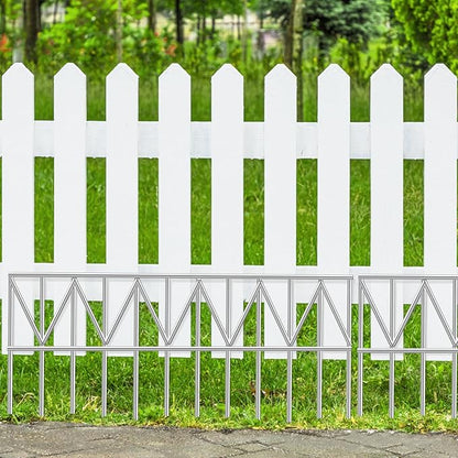 5 Pack 24" L x 15" H Animal Barrier Fence, Underground No Dig Fence Patented Product, 5.5mm Galvanized Stakes with 2 inch Spacing, Anti Digging for Dogs, Total 10Ft(L) X 15in(H) Silver