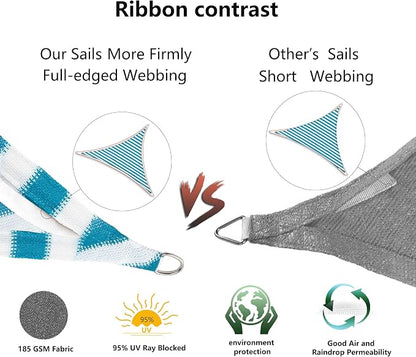 Tronssien Rectangle 10'x13' Sun Shade Sail, 95% UV Blockage Canopy Awning - Image 4