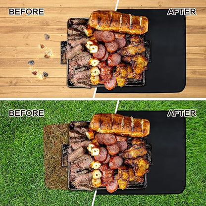 SUITMAT Heat Resistant Grill Mat for Countertop, Fireproof & Waterproof Mat for Outdoor Tabletop Grill, Outdoor Deck Protector, 24 x 31 in (0.8 mm)