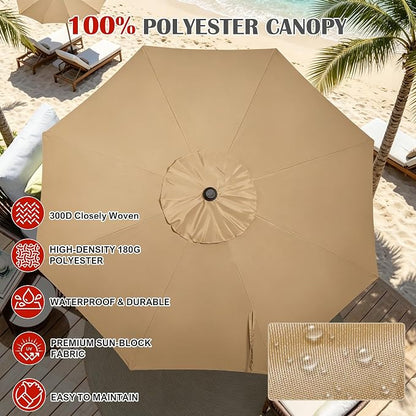 9' Outdoor Patio Umbrella, Outdoor Table Umbrella, Yard Umbrella, Market - Image 5