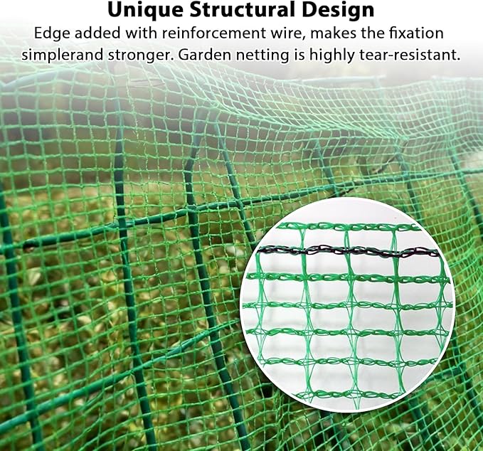 Garden Temporary Safety Fence, 4'x200' Roll with 50 Zip Ties, Resuable Plastic Mesh Fence for Garden Fencing, Construction, Snow Fencing, Animal Barrier, Poultry, Deer, Patio, Green