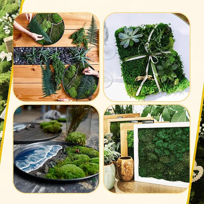 Zeyune 2 Pcs Fake Moss Table Runner for Crafts 12'' x 71'' Artificial Moss Sheet Roll Waterproof Carpet Blanket for Wall Roof Garden Wedding Birthday Party Table Decoration (Green)