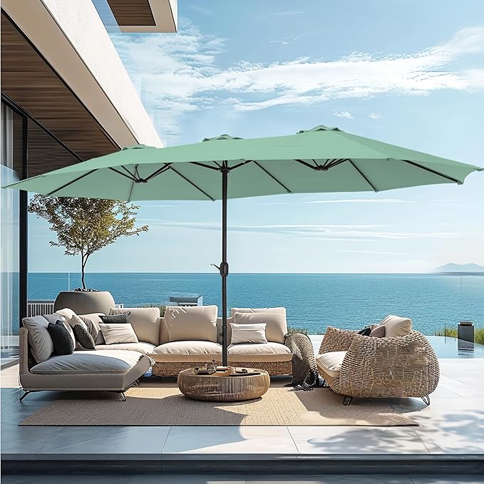 PHI VILLA 15ft Large Outdoor Patio Umbrella by PHIVILLA