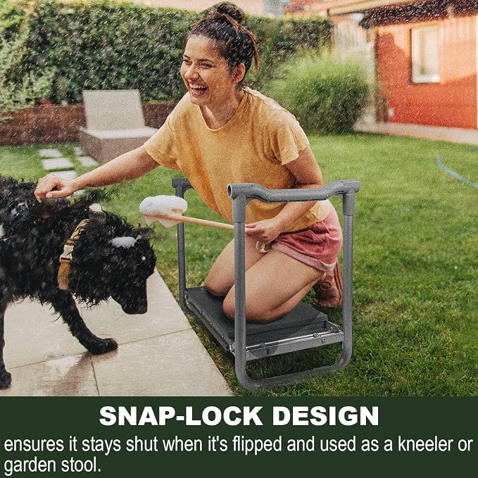 Foldable Garden Kneeler Seat Heavy Duty Gardening Stool - Image 2