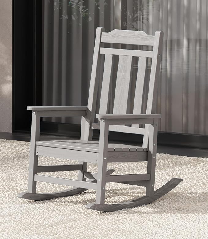 SERWALL Oversized Outdoor Rocking Chair, Patio Rocking Chair, Space Gray | by SERWALL