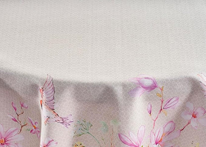 Maison d' Hermine Table Cloth Round Table 100% Cotton 63 Inches Tablecloth Reusable Decorative Everyday Use for Dining Room, Farmhouse, Home, Party, Festive & Wedding Spring Summer - Magnolia Mornings