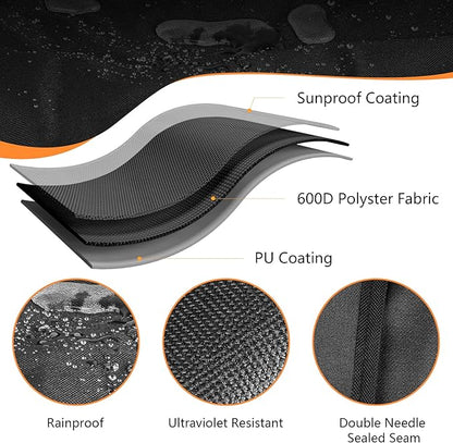 Outdoor 600D Heavy Duty Grill Cover for Traeger Ironwood 650 Series, Full-Length Grill Cover Grill Accessory Waterproof Pellet Cover Compatible with Traeger Ironwood 650 Accessories BAC505,Black
