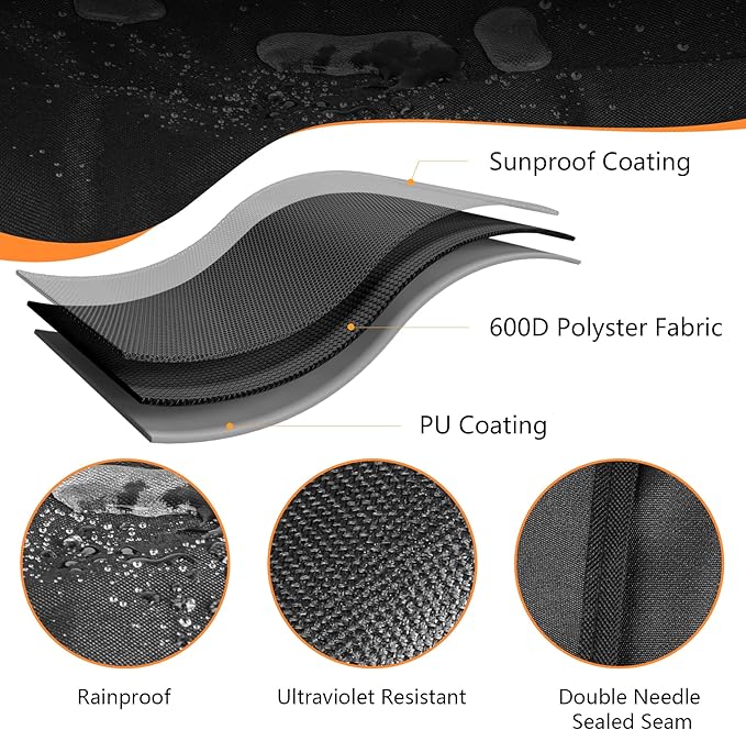 Outdoor 600D Heavy Duty Grill Cover for Traeger Ironwood 885 Series,Full-Length ironwood 885 Grill Cover Accessory Waterproof Pellet Cover for traeger grill cover ironwood 885 Accessories BAC513,Black