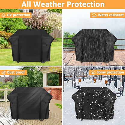 Grill Cover for Weber Genesis II 400 Series, 4 Burner Waterproof Cover for 7131 Weber Genesis II LX 400 Series Summit 400 Grills Cover, 65 Inch BBQ Outdoor Cover for Genesis2 Grill