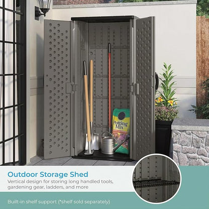 Suncast 22 Cu Ft, Vertical Storage Shed, Pad-Lockable Double Doors - Image 6