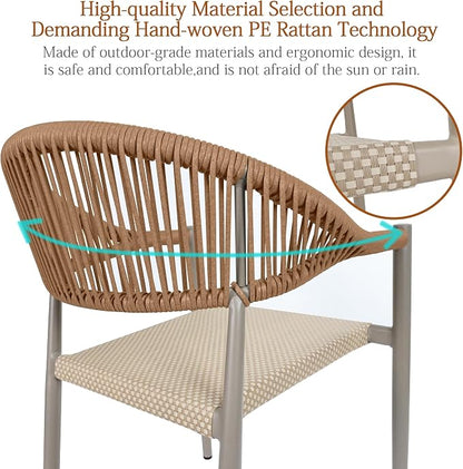 TWT Patio Dining Chairs Outdoor Stackable - Image 5