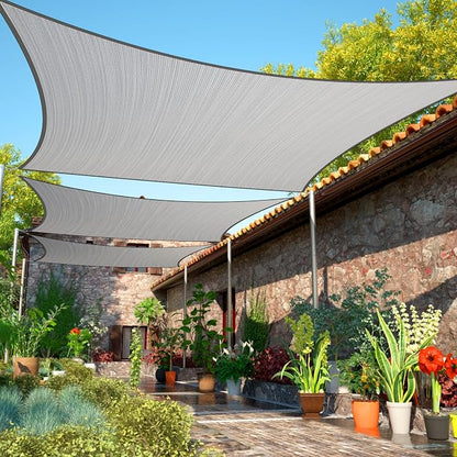 18' x 22' Grey Sun Shade Sail Rectangle SMSLR Canopy Fabric Cloth Screen by ShadeMart