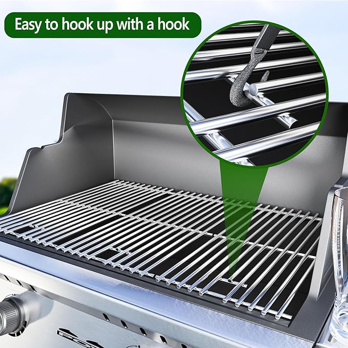 16 15/16" Grill Grates for Charbroil Advantage 4 Burner 463344116 463343015 463344015 463240015 463340516, Stainless Steel Cooking Grids Replacement Parts for Charbroil G460-0500-w1, G530-b700-w1