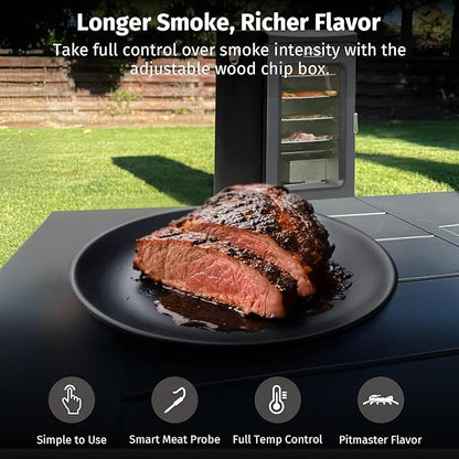 EAST OAK 30" Electric Smoker for Outdoors | Built-in Meat Probe & Up to 6× Longer Smokes on a Single Load | Side Chip Loader for Uninterrupted Smoking | Bigger Batches with 725 sq in Cooking Area