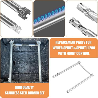AJinTeby 7635 Flavorizer Bars 7637 Grates 69785 Burner Tube 67060 Heat Deflector Replacement Kit for Weber GS4 Spirit & Spirit II 200 Series, Spirit E210 E220 S210 S220, Spirit ii GS4 E210 etc